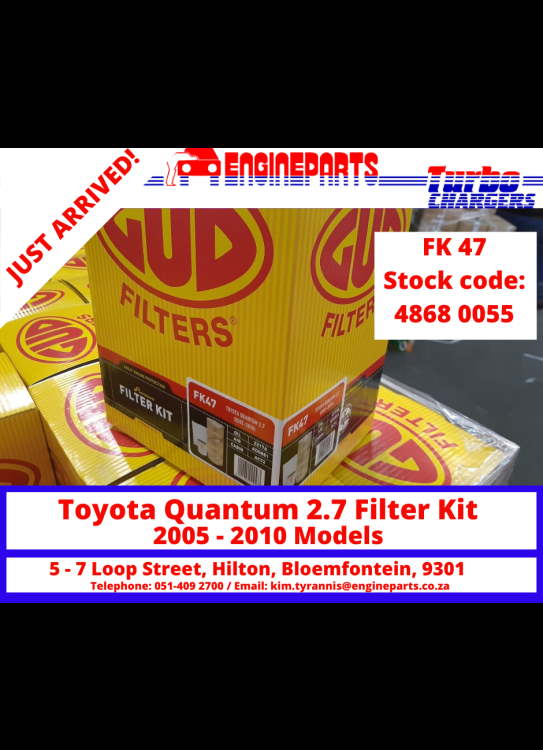 Read more about the article GUD- Toyota Quantum 2.7 Filter Kit